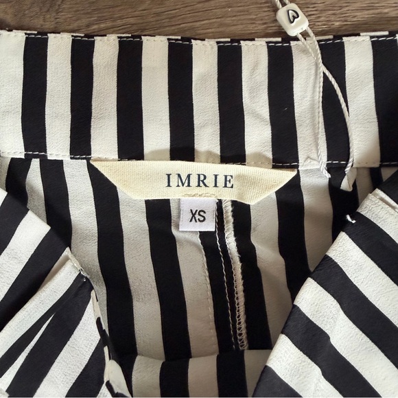 NWT IMRIE Black and White Striped Women's Skirt 100% Silk Size XS - Picture 4 of 10
